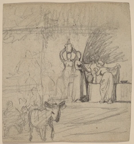 Son and Donkey by Elihu Vedder, drawing, 1859