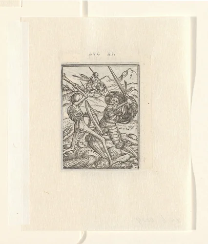 Soldaat en de Dood by Hans Holbein, print, 1547