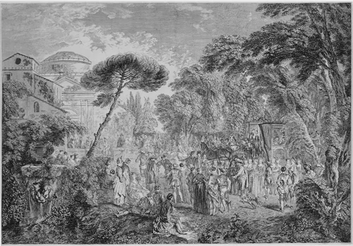 La Mariee de Village (The Village Bride) by Charles-Nicolas Cochin I; Antoine Watteau, print, 1729