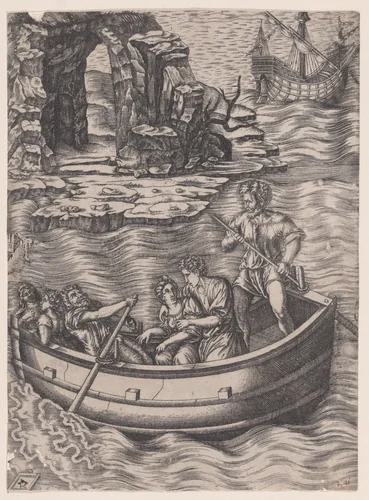 The Bark by Agostino Veneziano, print, 1514-1536