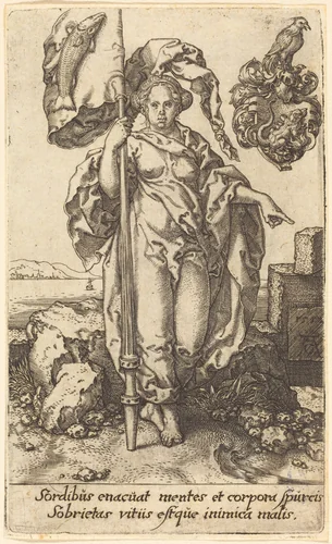 Temperance by Heinrich Aldegrever, print, 1552