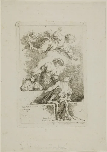 The Disciples at the Tomb by Jean Honoré Fragonard, print, 1764