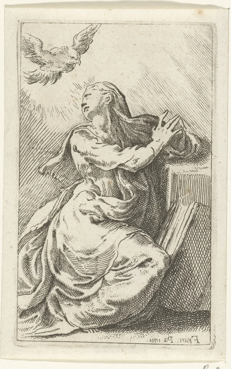 Annunciatie by anonymous, print, 1524-1590