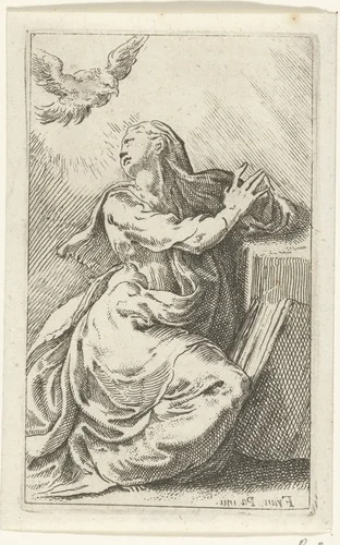 Annunciatie by anonymous, print, 1524-1590