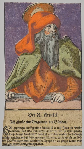 Simon from Christ, the Apostles, and Saint Paul by Lucas Cranach, print, 1563-1564