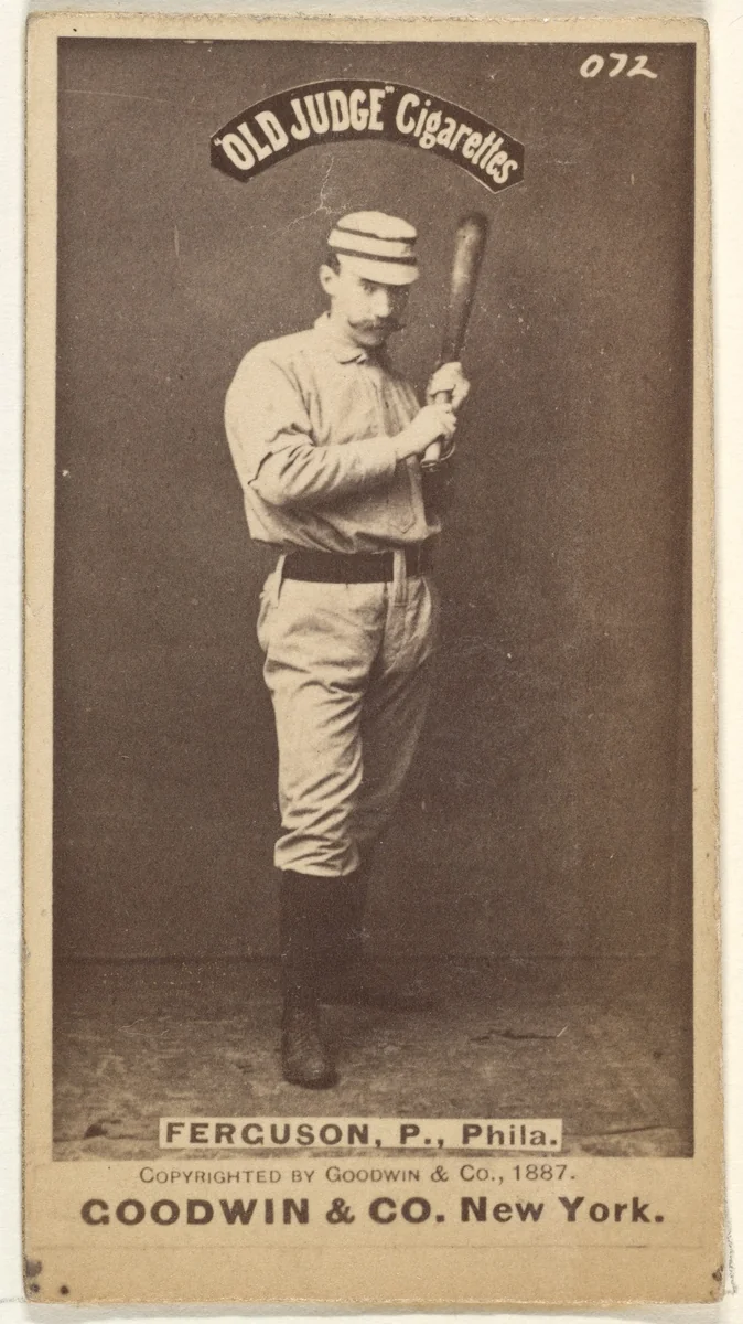 Charles J. "Charlie" Ferguson, Pitcher, Philadelphia, from the Old Judge series (N172) for Old Judge Cigarettes by Goodwin & Company, photograph, 1887