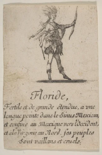 Floride, from the playing cards "Jeu de la Géographie" by Stefano della Bella, print, 1644
