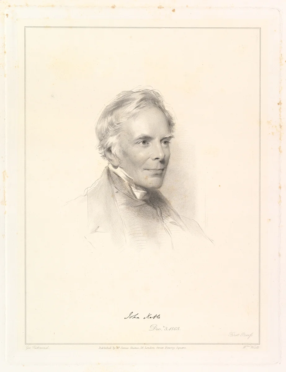 Portrait of John Keble by George Richmond, print, 1863