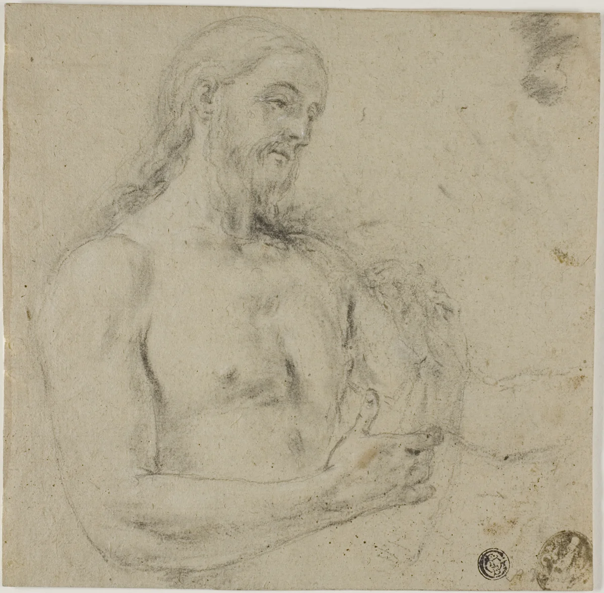 Christ (Upper Torso) by Unknown Artist, drawing, 1600-1699