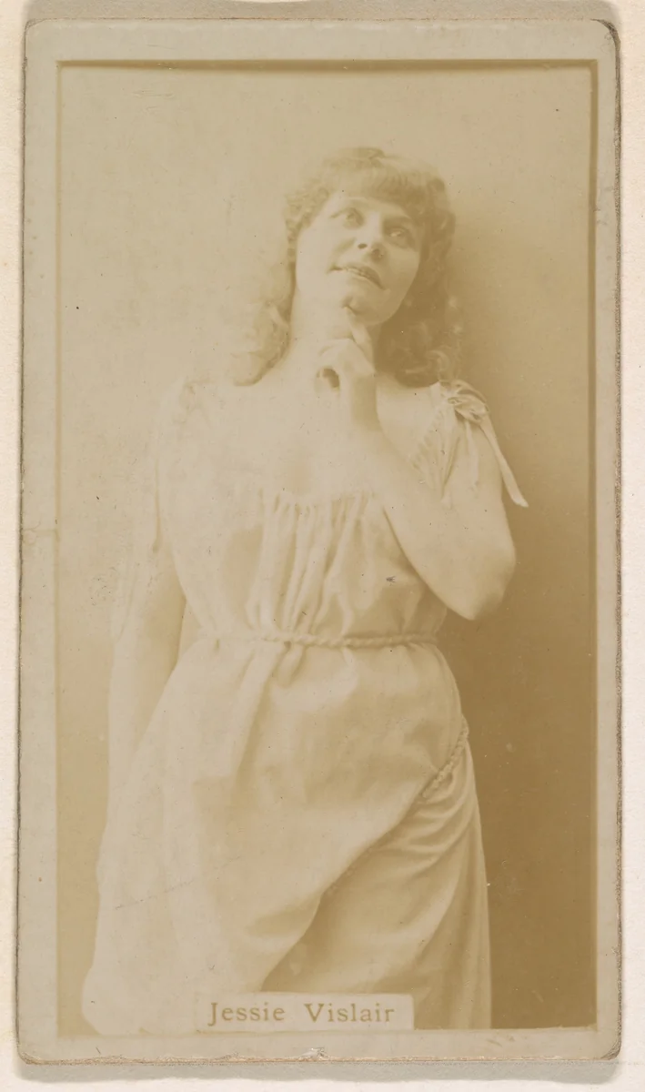 Jessie Vislair, from the Actresses series (N245) issued by Kinney Brothers to promote Sweet Caporal Cigarettes by Kinney Brothers Tobacco Company, photograph, 1890