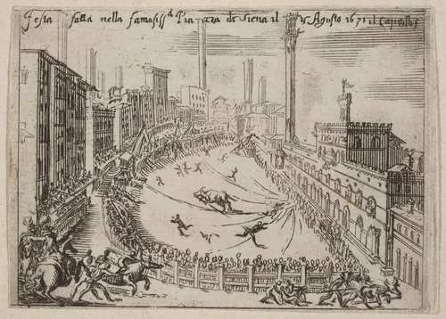 The Piazza, Siena by Bernardino Capitelli, print, 1631
