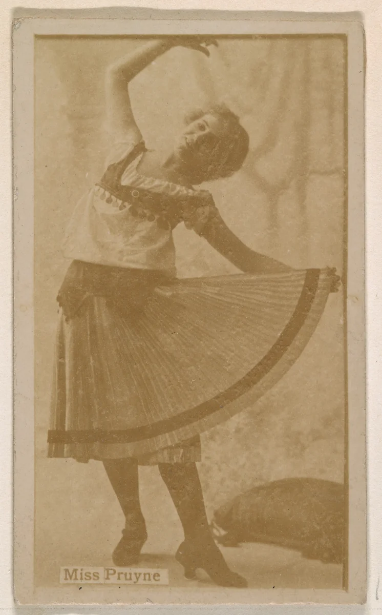 Bertie Pruyne, from the Actresses series (N245) issued by Kinney Brothers to promote Sweet Caporal Cigarettes by Kinney Brothers Tobacco Company, photograph, 1890