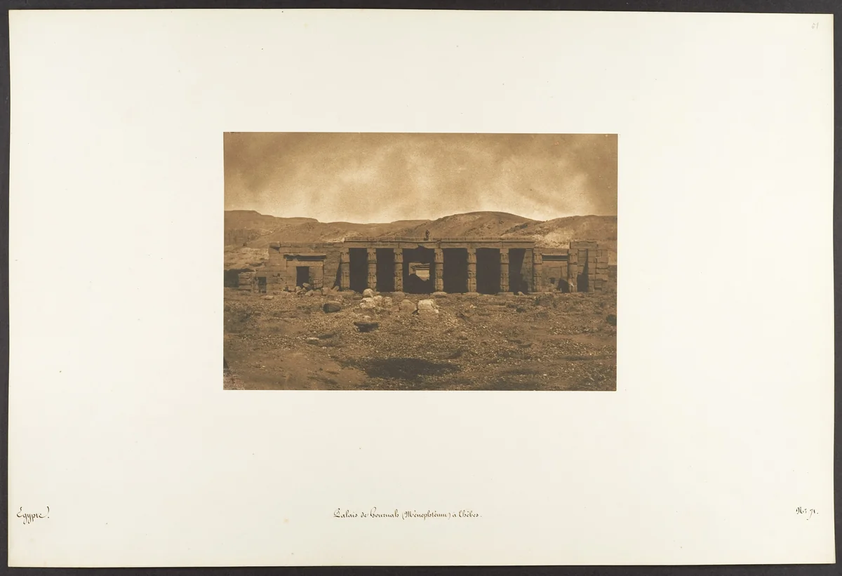 Palais de Gournah (Ménephtéun) à Thèbes by Maxime Du Camp, photograph, 1849-1850