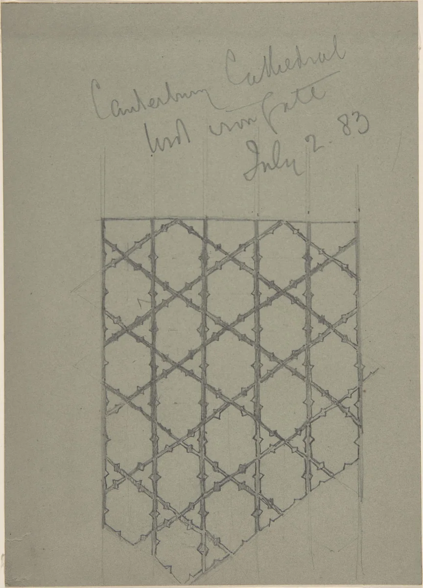 Iron Gate, Canterbury Cathedral by anonymous, drawing, 1883