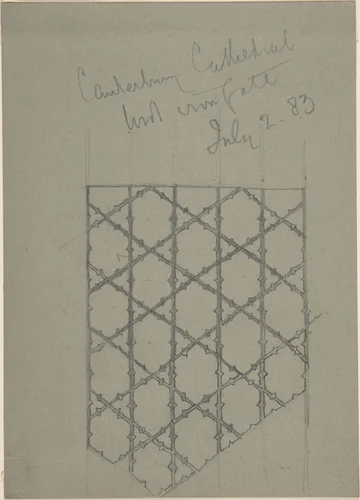 Iron Gate, Canterbury Cathedral by anonymous, drawing, 1883