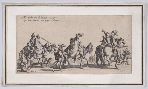 Copy of Les Bohémiens en Marche, pièce aussi appelée L'Avant-Garde (The Gypsies Travelling, piece also called The Advance Gard), from "Le Bohémiens..." by anonymous, print, 1610-1700