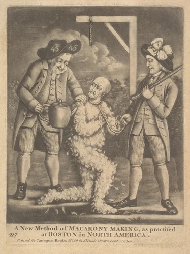 A New Method of Macarony Making as Practised at Boston in North America by anonymous, print, 1774