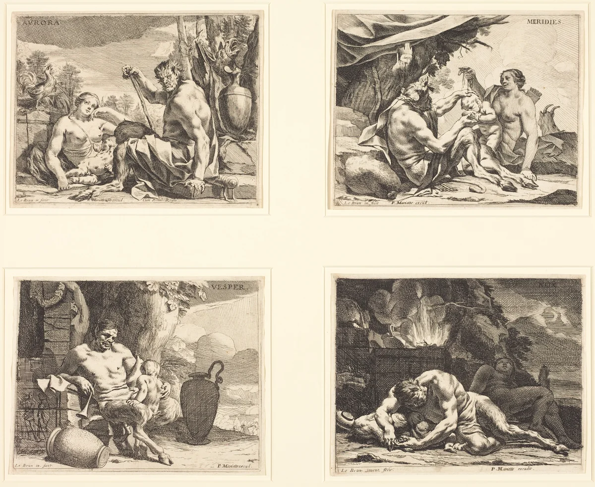 The Four Times of Day by Charles Le Brun, print, 1640
