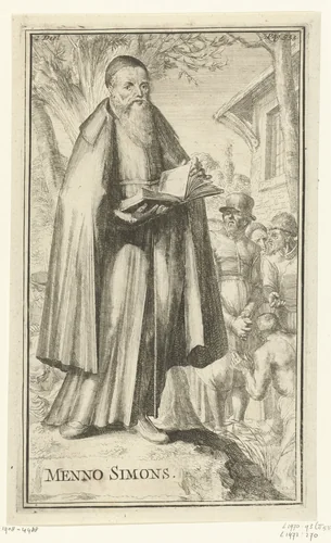 Portret van Menno Simons by Romeyn de Hooghe, print, 1701