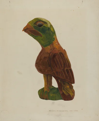 Pa. German Carved Bird by William H. Edwards, index of american design, 1939