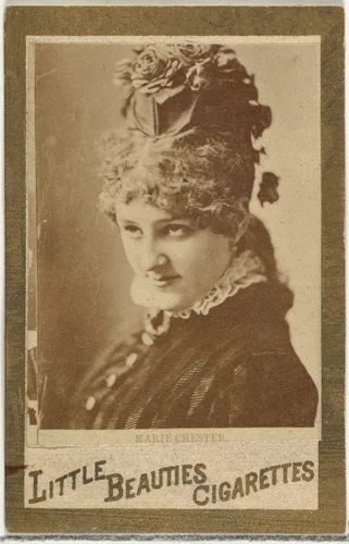 Marie Chester, from the Actresses and Celebrities series (N60, Type 1) promoting Little Beauties Cigarettes for Allen & Ginter brand tobacco products by Allen & Ginter, photograph, 1887