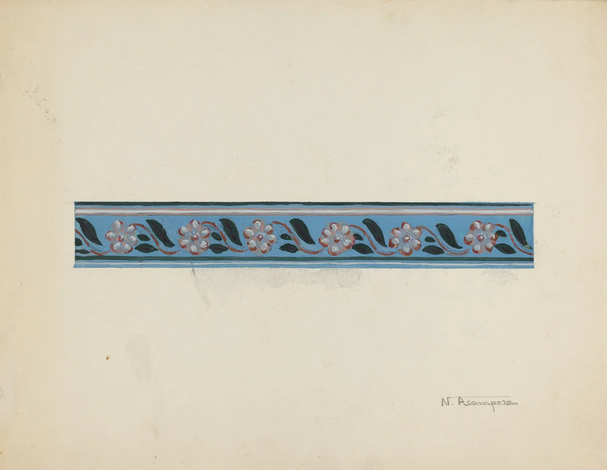 Wall Paper Border on Bandbox Lid by Nicholas Acampora, index of american design, 1936