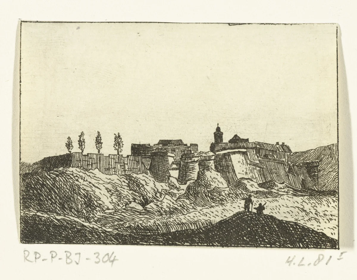 Gezicht op Fort Ehrenbreitstein by Ernst Willem Jan Bagelaar, print, 1798-1837