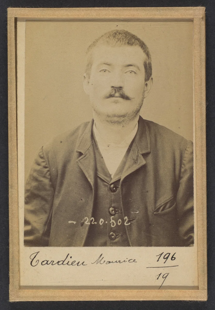 Tardieu. Marius (ou Maurice). 26 ans, né le 15/7/68 à Piolène (Vaucluse). Ébéniste. Anarchiste. 2/7/94. by Alphonse Bertillon, photograph, 1894