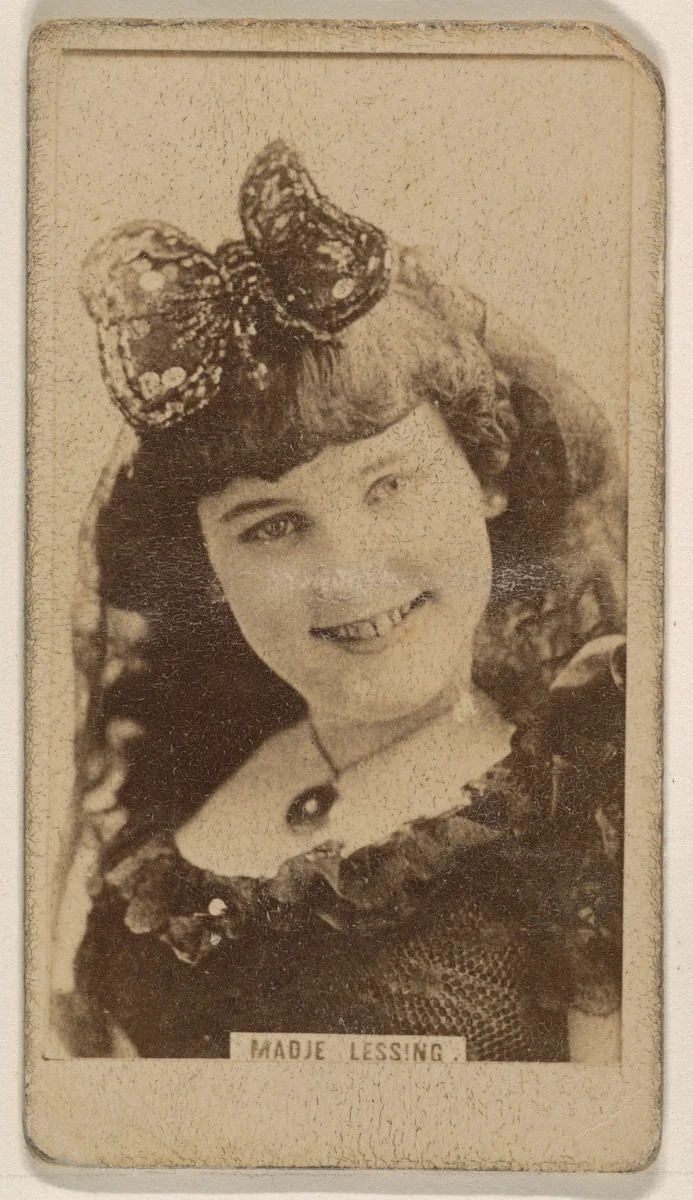 Madje Lessing, from the Actresses series (N245) issued by Kinney Brothers to promote Sweet Caporal Cigarettes by Kinney Brothers Tobacco Company, photograph, 1890