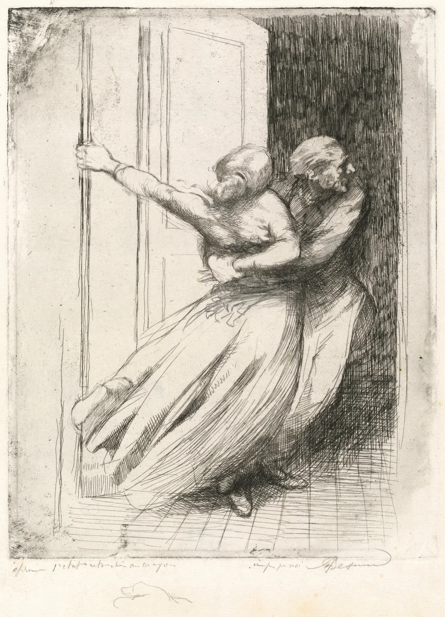 The Rape (Le Viol) by Albert Besnard, print, 1886