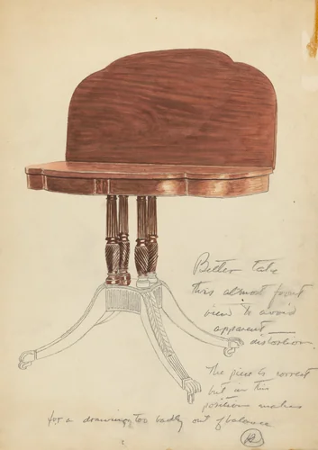 Table by American 20th Century, index of american design, 1935-1942