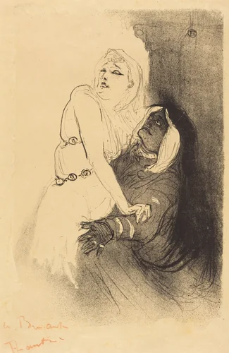 At the Renaissance: Sarah Bernhardt in "Phedre" (A la Renaissance: Sarah Bernhardt dans "Phèdre") by Henri de Toulouse-Lautrec, print, 1893