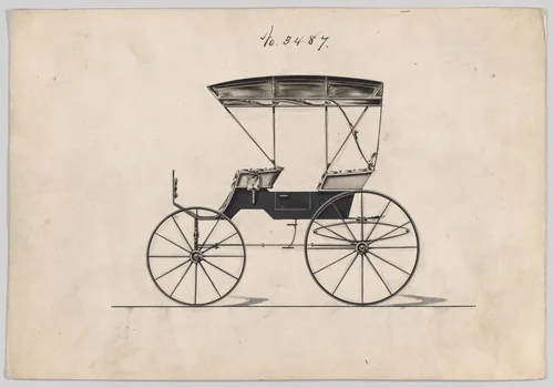 Design for Extension Top Park Phaeton, no. 3487 by Brewster & Co., drawing, 1879