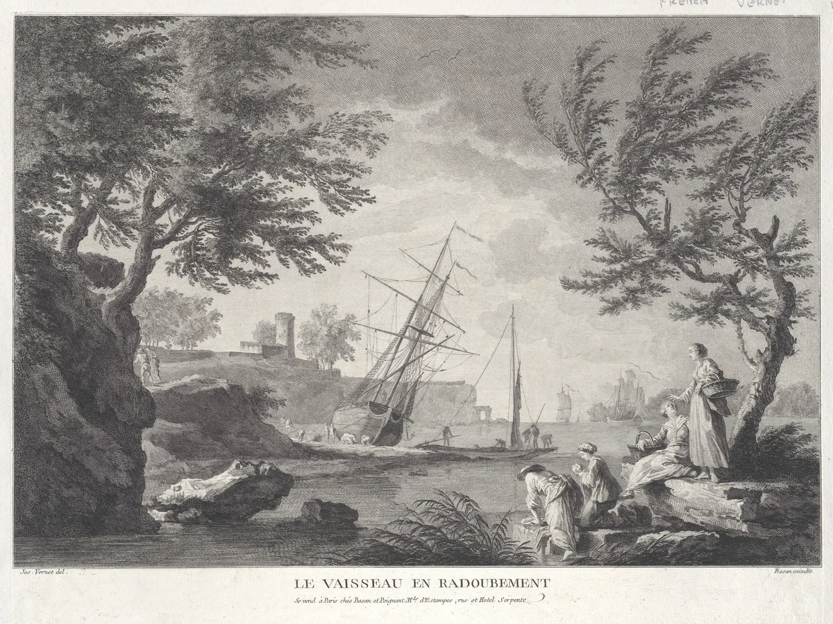 The Ship Being Repaired by Joseph Vernet, print, 1745-1805