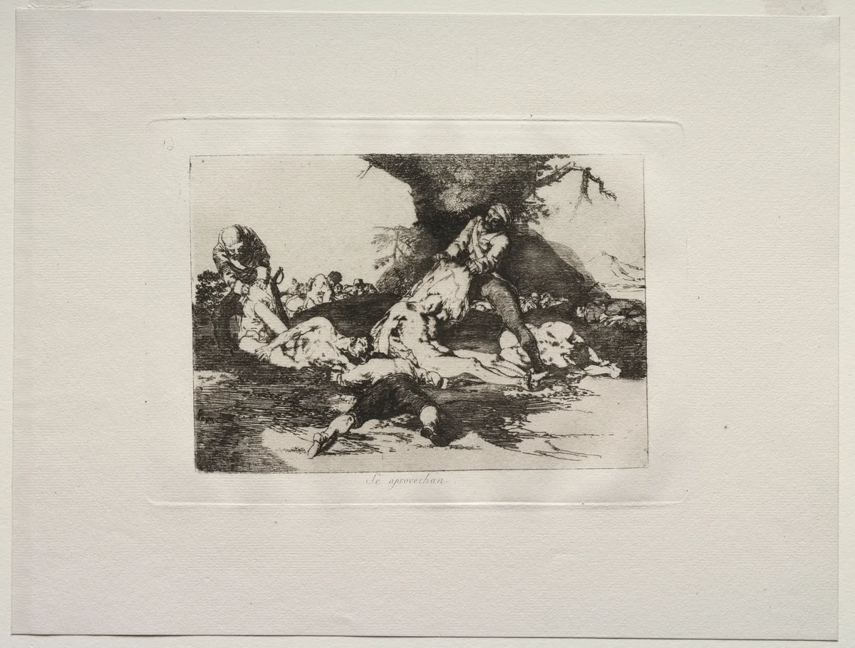 The Horrors of War: They Make Use of Them by Francisco de Goya, print, 1810-1820
