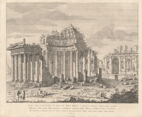 Templum Iunoni, ac Iovi Pavellennio (The Temple of Juno and Jupiter) by Giovanni Francesco Costa, print, 1748
