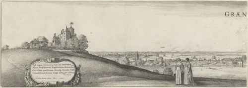 Gezicht op Greenwich (linker plaat) by Wenceslaus Hollar, print, 1637