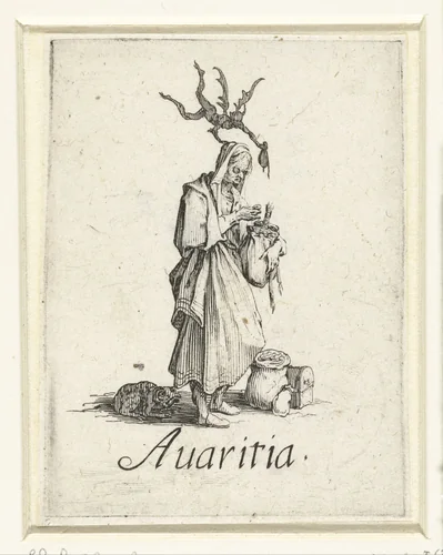 Gierigheid by Jacques Callot, print, 1618-1625