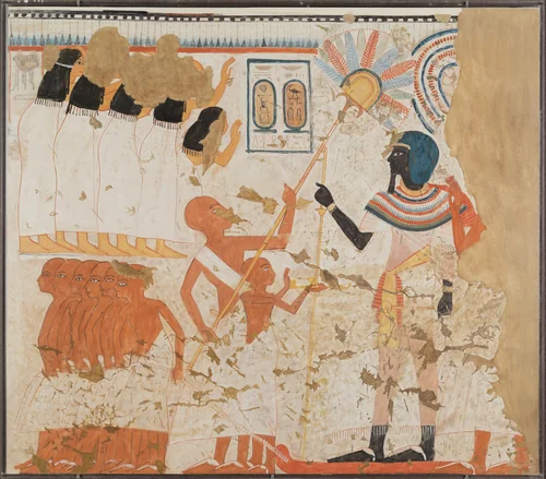 Dragging a Statue of Thutmose I by Norman de Garis Davies, artwork, -1294--1279