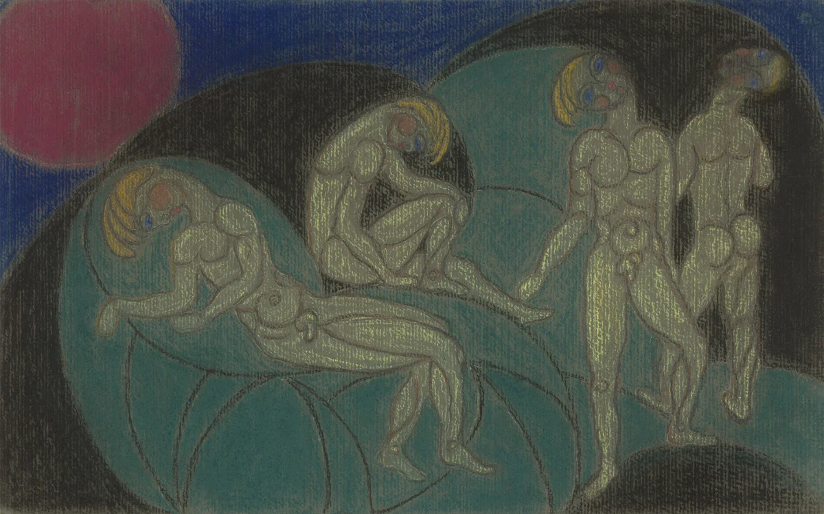 Untitled (Figures) by Vaslav Nijinsky, drawing, 1917