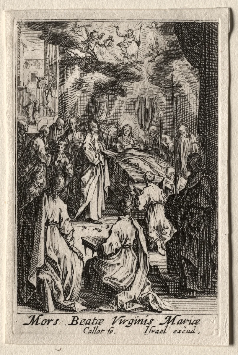 The Life of the Virgin: The Death of the Virgin by Jacques Callot, print, 1628-1639