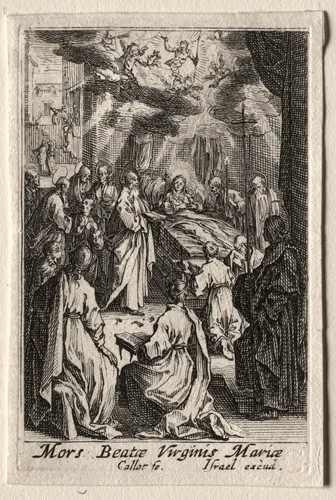 The Life of the Virgin: The Death of the Virgin by Jacques Callot, print, 1628-1639