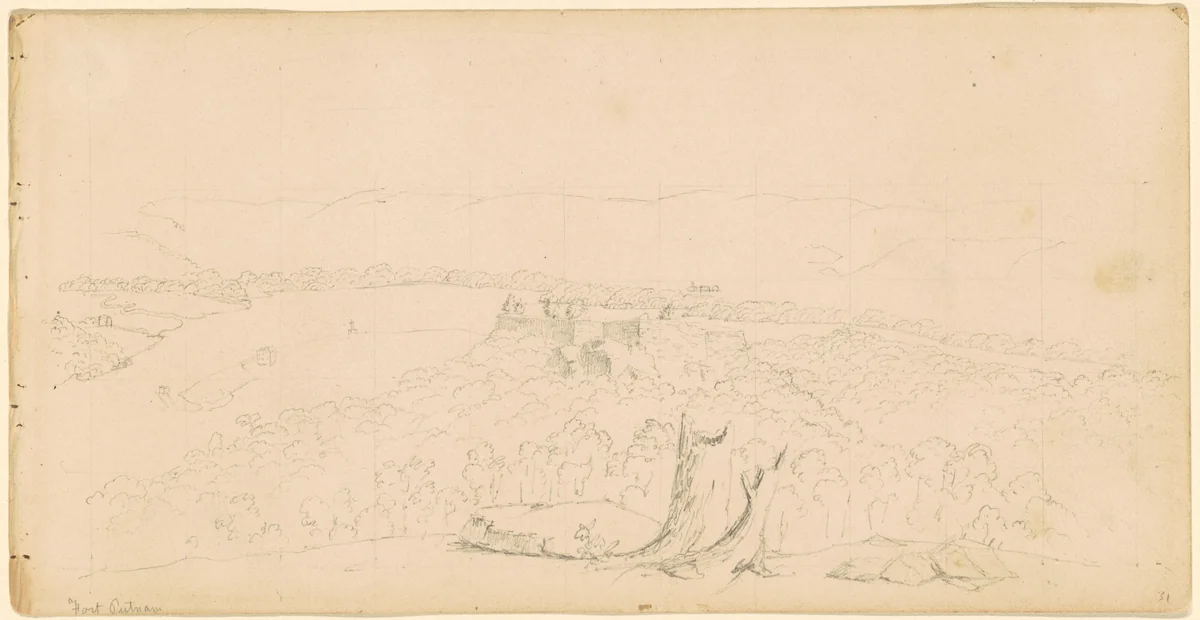 Fort Putnam by Seth Eastman, drawing, 1837