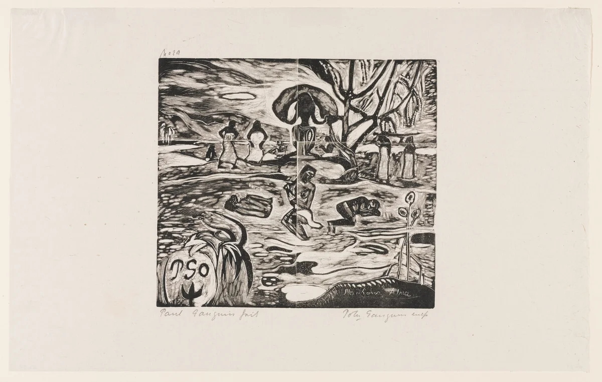 Mahana Atua (The Nourishment of the Gods) by Paul Gauguin, print, 1894