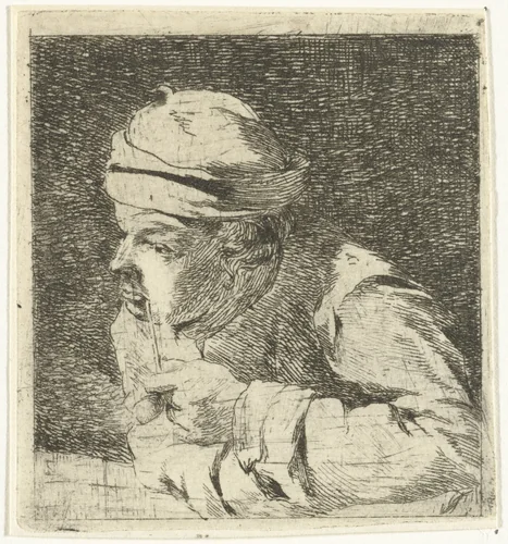 Man met pijp by Hermanus van Brussel, print, 1778-1815