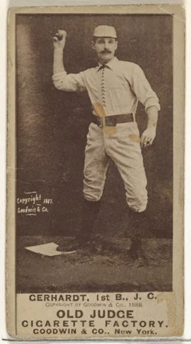 John Joseph "Joe" Gerhardt, 1st Base, Jersey City Skeeters, from the Old Judge series (N172) for Old Judge Cigarettes by Goodwin & Company, photograph, 1888