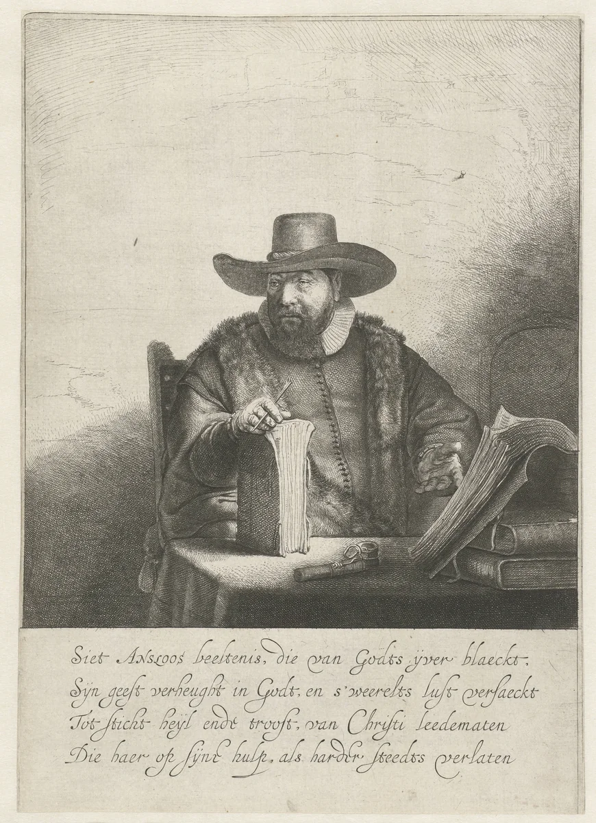 Cornelis Claesz. Anslo, preacher by anonymous, print, 1641-1683