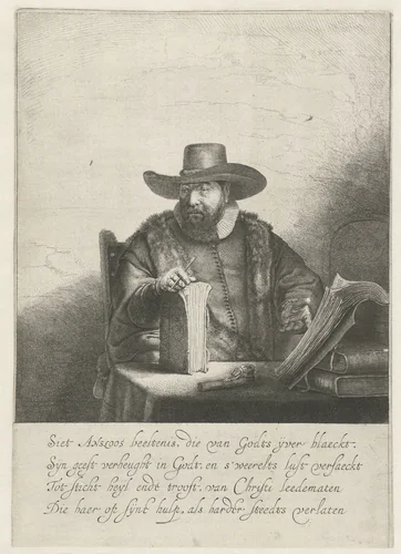 Cornelis Claesz. Anslo, preacher by anonymous, print, 1641-1683