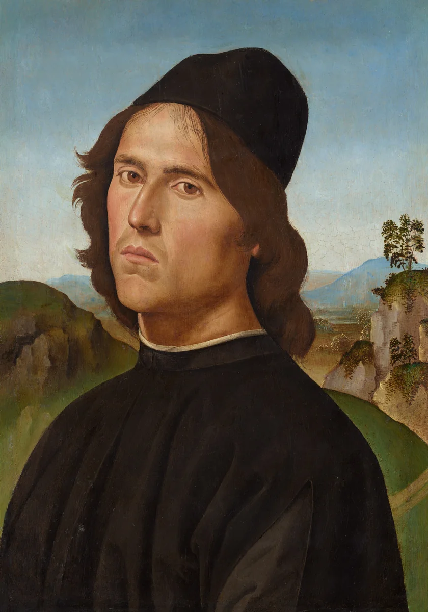 Portrait of Lorenzo di Credi by Pietro Perugino, painting, 1488