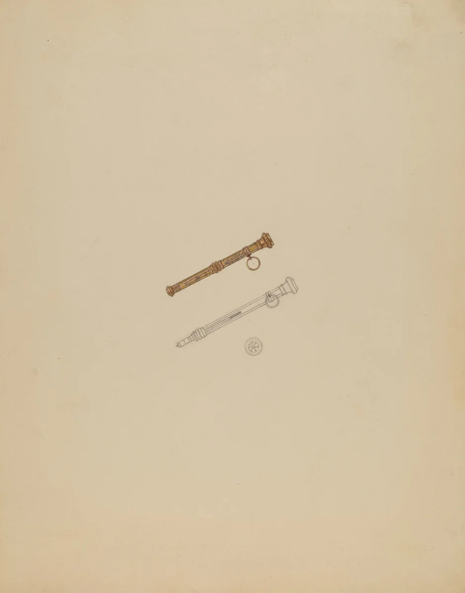 Pencil Charm by Vincent Burzy, index of american design, 1936